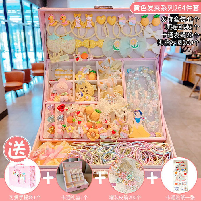 Wholesale Children' s New Headwear Girl Birthday Gift Jewelry Box Princess Girl Hair Accessories Set Gift Box Baby Hair Clip