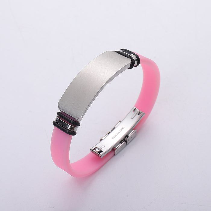 Wholesale Titanium steel personalized engraved sports basketball men's bracelet, silicone stainless steel couple bracelet