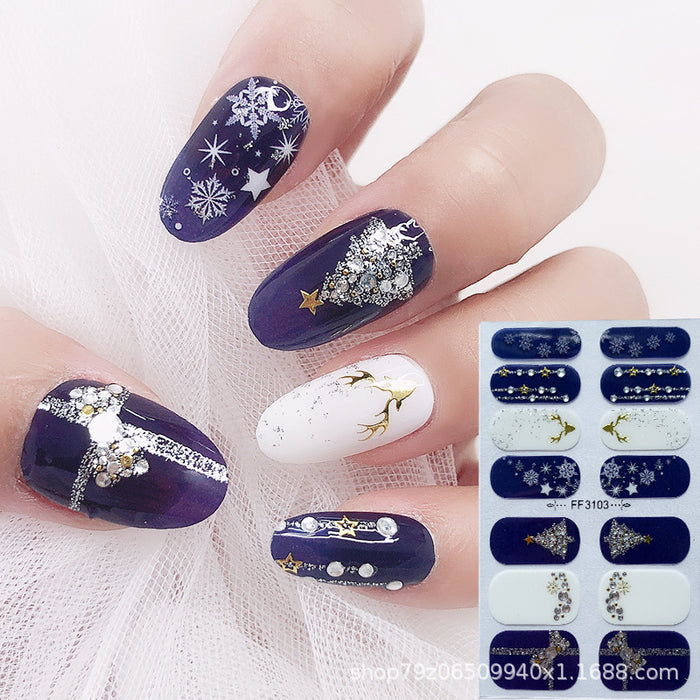 Wholesale 14 Stickers/sheet Christmas Snowflake Elk Nails Kits Nail Stickers JDC-NS-ARS001