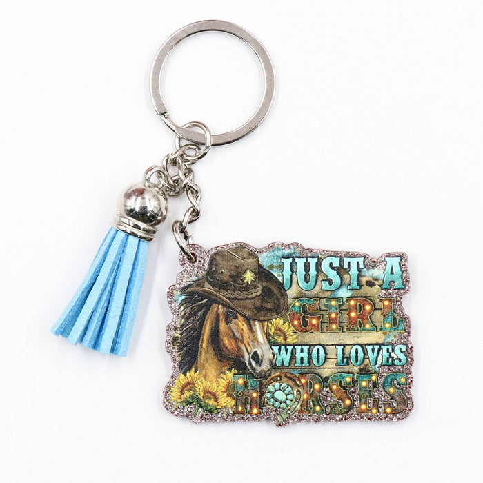 Wholesale Western Country Cowboy Style Horse Acrylic Keychain JDC-KC-XiaoYan002