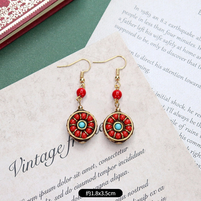 Wholesale Vintage Turquoise Earrings JDC-ES-Luox007