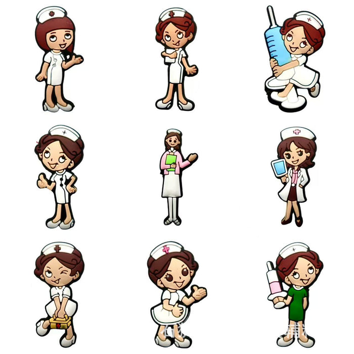 Wholesale 100pcs Medical Angel Cartoon Hole Shoes Decorative Buckle Shoe Flower Buckle Cute Hole Bag Accessories