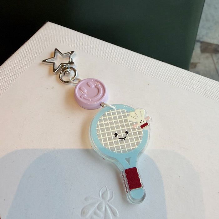 Wholesale Cartoon smiley face ball star keychain