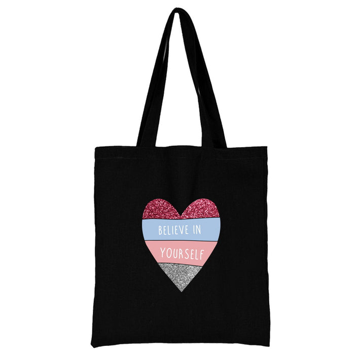 Wholesale Love Pattern Printed Canvas Bag Environmental Handbag Shopping Bag JDC-SD-PF005