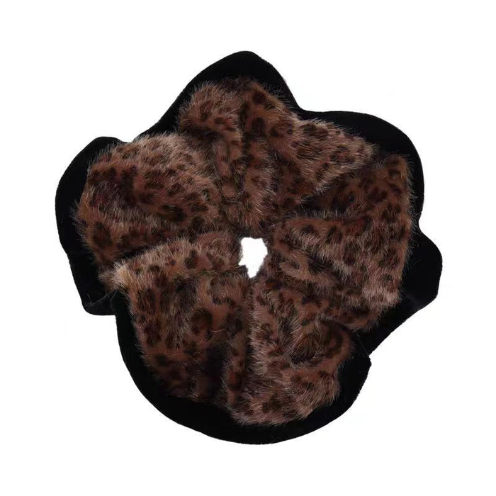 Wholesale Autumn and Winter Vintage Fluff Leopard Hair Ring Elegant Hair Accessories