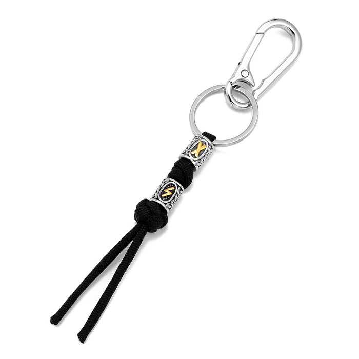 Wholesale Woven rope keychain, stainless steel keychain, bag hanging rope