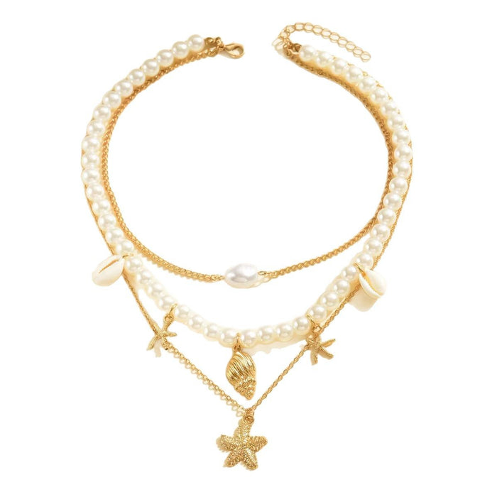 Wholesale Pearl necklace, retro layering, high-end feeling, collarbone chain