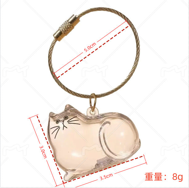 Wholesale High-Value Fur Ball Pendant Pet Hair Storage Cat Transparent Shell Keychain