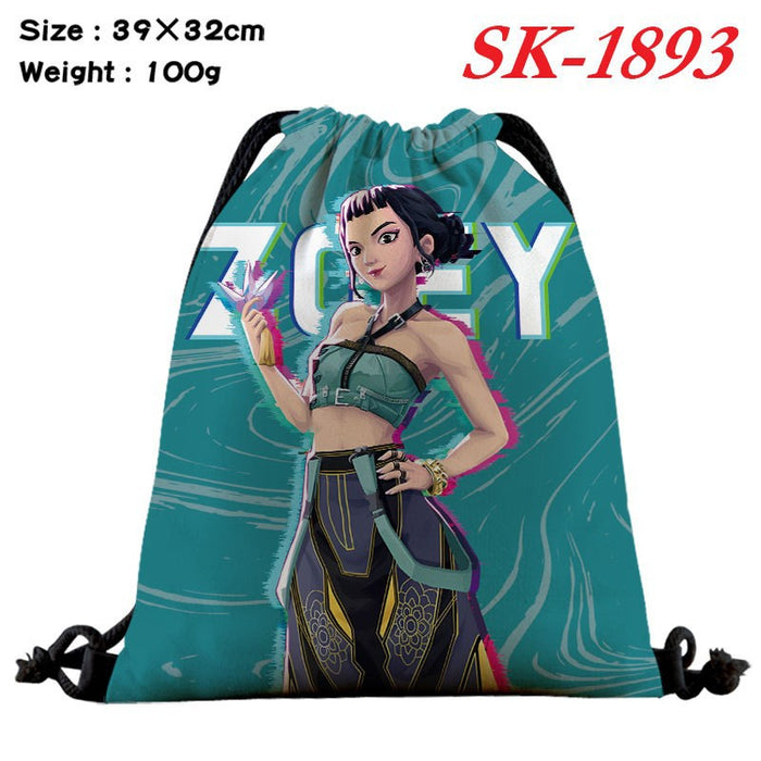 Wholesale Kpop drawstring storage bag with large capacity and full color design also functions as a shopping bag
