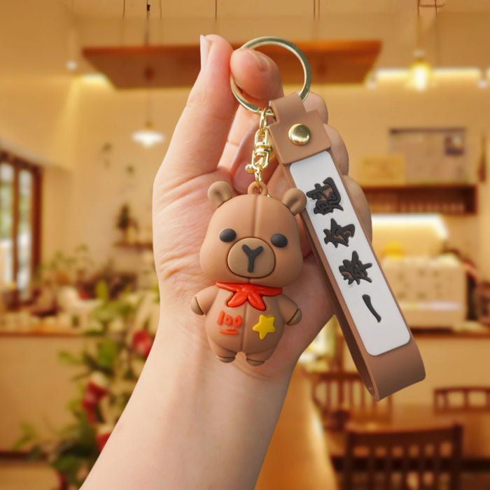 Wholesale Cartoon Cute Panda Keychain Small Pendant Creative Metal Jewelry