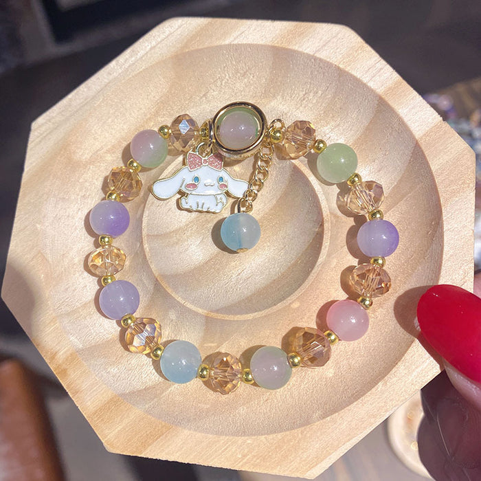 Wholesale Children' s Crystal Beaded Double Color Glaze Bracelet