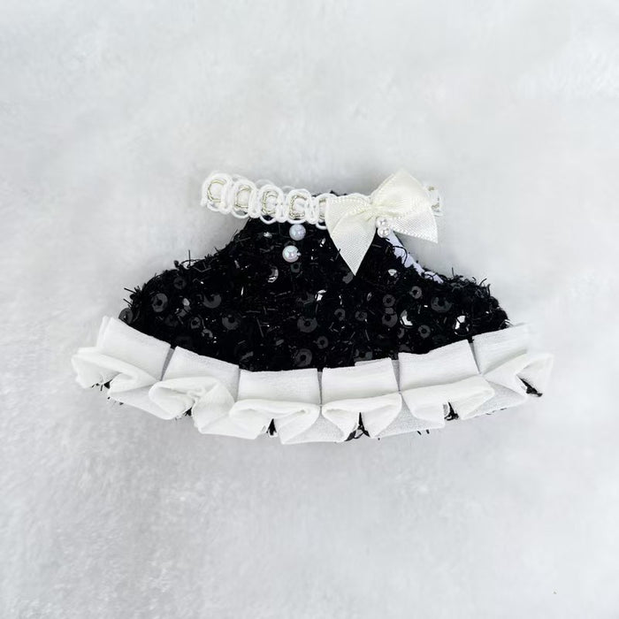 Wholesale Doll Clothing Black and White Sequin Classic Dress