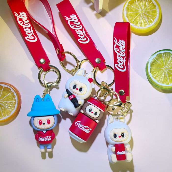 Wholesale Creative and Personalized Cola Little Sheep Keychain Beverage Bottle Bag Pendant Three-Dimensional Soft Plastic Doll Wholesale Street Stall