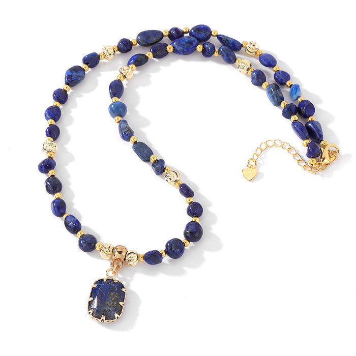 Wholesale Inlaid pendant pumpkin shaped beads and irregular stone beaded necklace