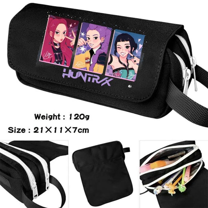 Wholesale Cartoon Print Large Capacity Double-Layer Handheld Pencil Case Stationery Bag Pencil Bag