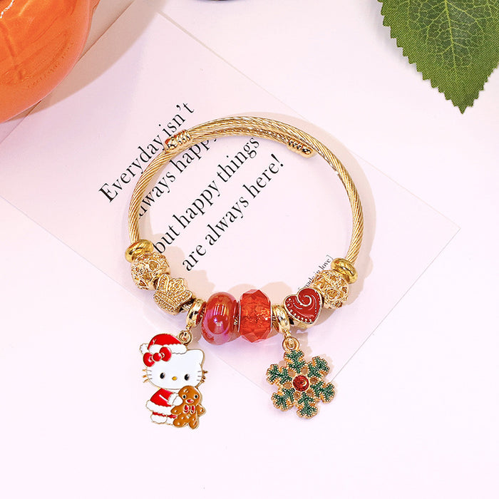 Wholesale Beaded Charm Bracelet Christmas Tree Cartoon Design MOQ≥2
