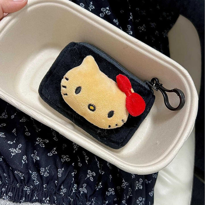 Wholesale Black Leather KT Coin Purse Headset Storage Bag Creative Portable Cartoon Bag