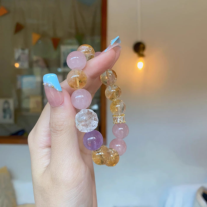 Wholesale Natural pink crystal bracelet, white crystal bracelet, niche and high-end