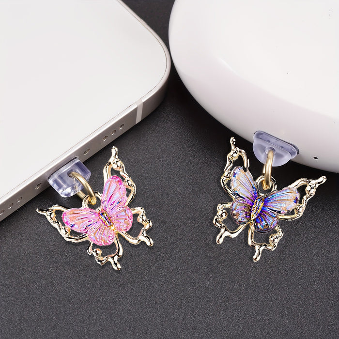 Wholesale Butterfly gradient butterfly mobile phone dust plug