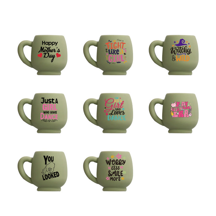 Wholesale 10PCS Mug Silicone Printing Focal Beads JDC-BDS-JZC004