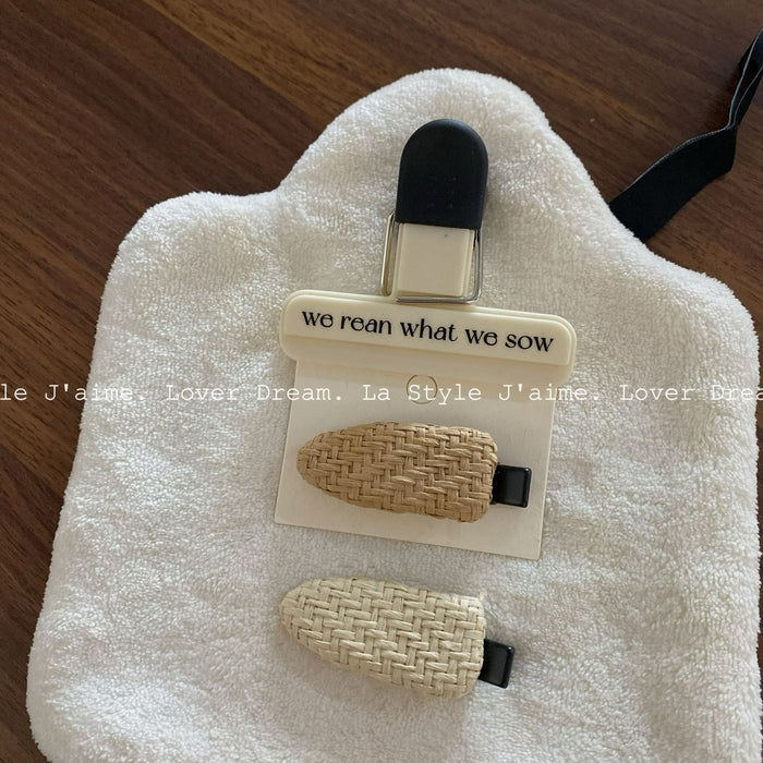 Wholesale Weaving rattan geometric hair clips, fashionable bangs, side clips, hair accessories