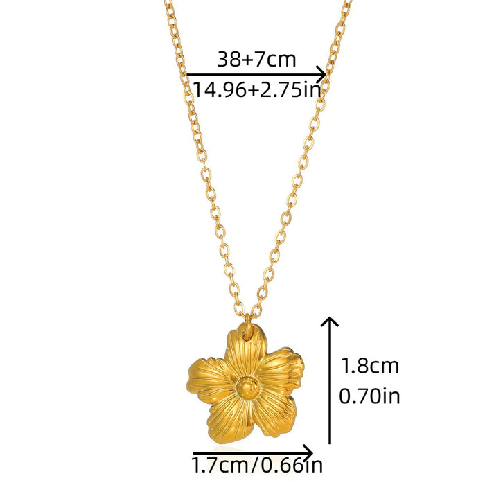 Wholesale Stainless Steel Vacation Ocean Imitation Pearl Jewelry Sunflower Necklace