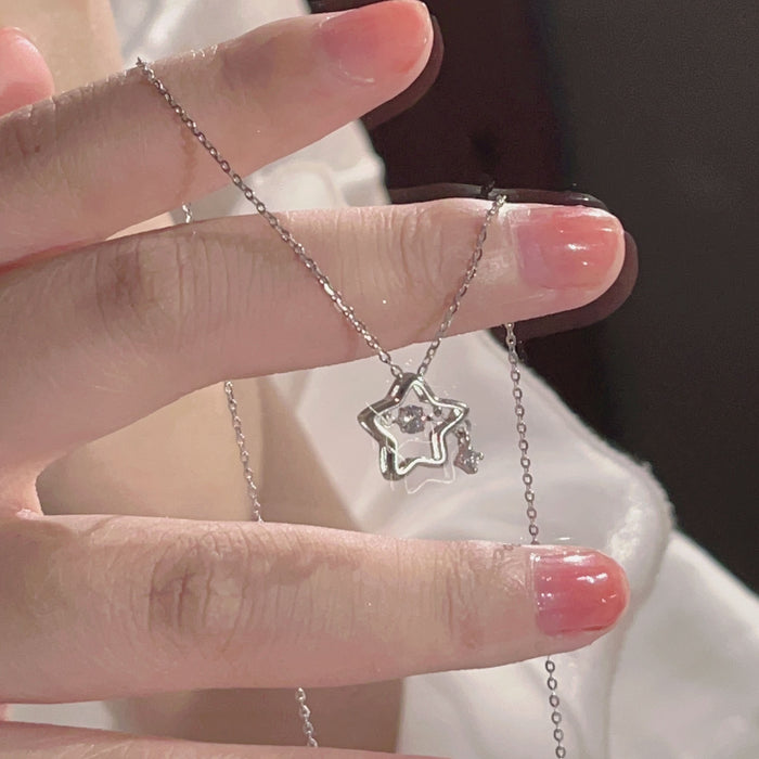 Wholesale Clavicle chain pentagram necklace star