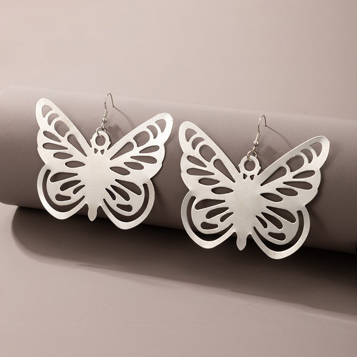 Wholesale Alloy Butterfly Earrings Exaggerated Large Flower Stud