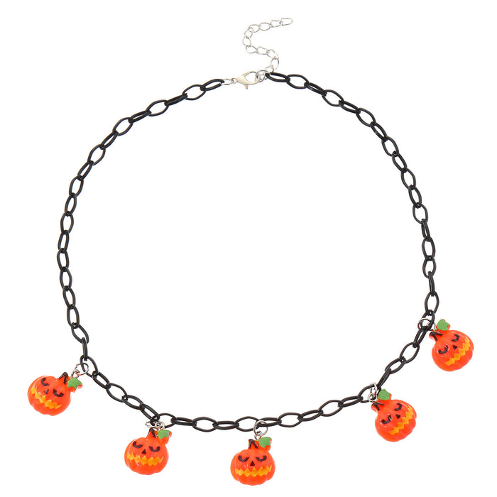 Wholesale  Masquerade Personality Accessories Funny Fun Pumpkin Ghost Cartoon Resin Necklace