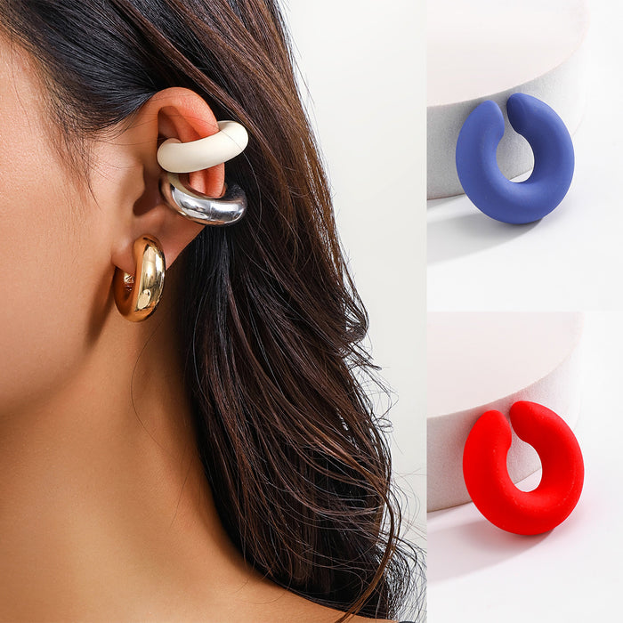 Wholesale Minimalist C-shaped ear hole free colorful single ear bone clip with versatile temperament and smooth opening ear clip