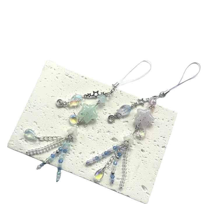 Wholesale jellyfish Macaron color color stars childlike crystal mobile phone pendant bag pendant