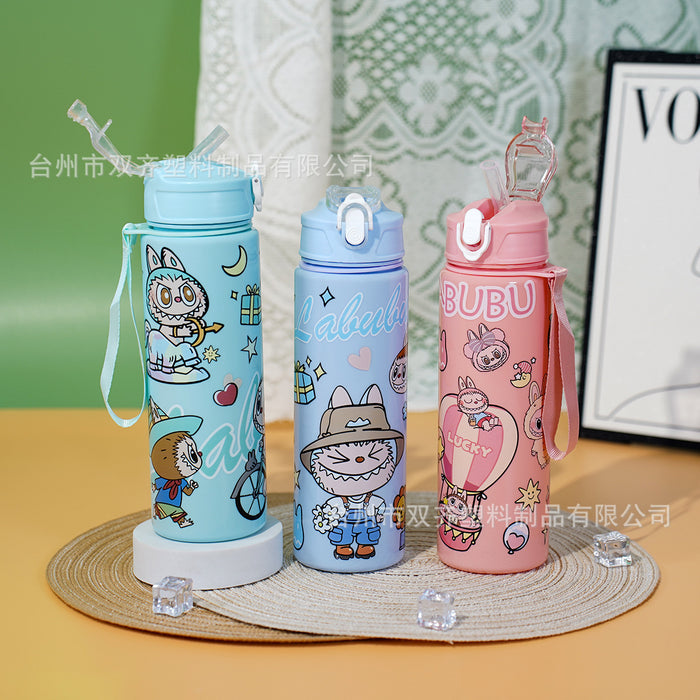Wholesale Cute Straw Water Cup Cartoon Water Cup with Lanyard