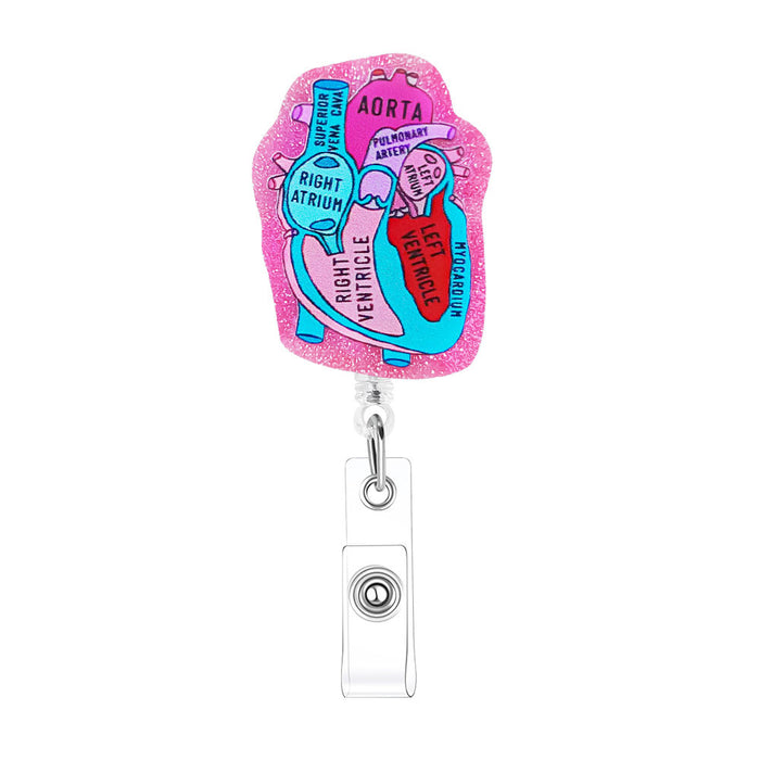 Wholesale Acrylic Heart and Lung Creative Pattern Retractable Clip Acrylic Keychain JDC-KC-QiDing012