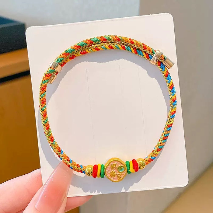Wholesale colorful rope children hand woven red rope five color bracelet