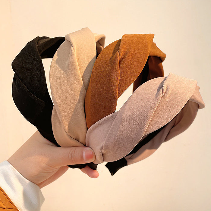 Wholesale Fried Dough Twists Hair Band Advanced Sense Simple Retro Hair Clip Female Headband Hair Jewelry Headwear