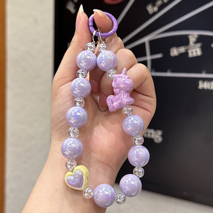 Wholesale Wholesale acrylic DIY handmade bead keychain, phone pad, phone chain