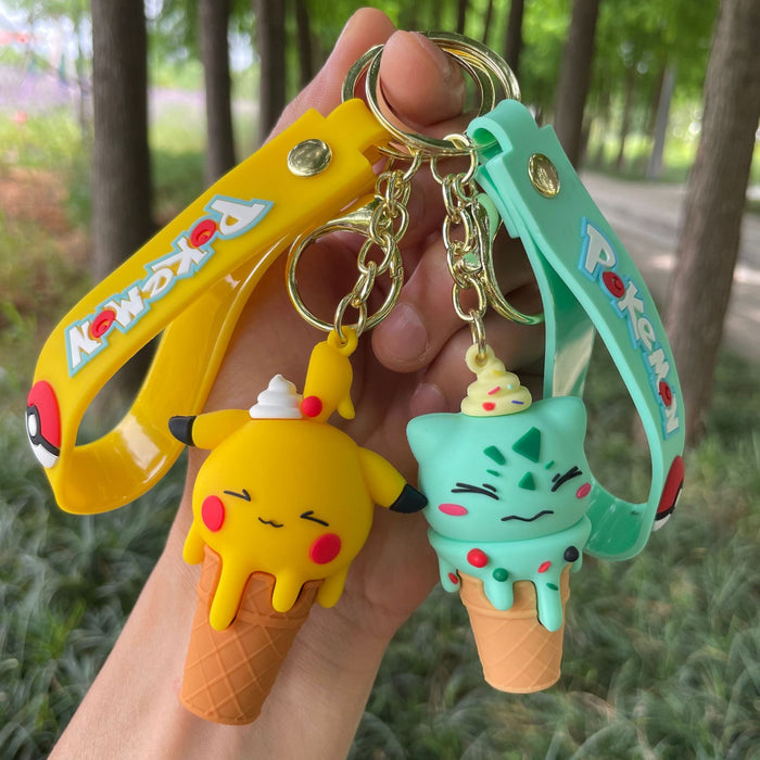 Wholesale Sweet cone ice cream ice cream keychain figurine backpack pendant car keychain