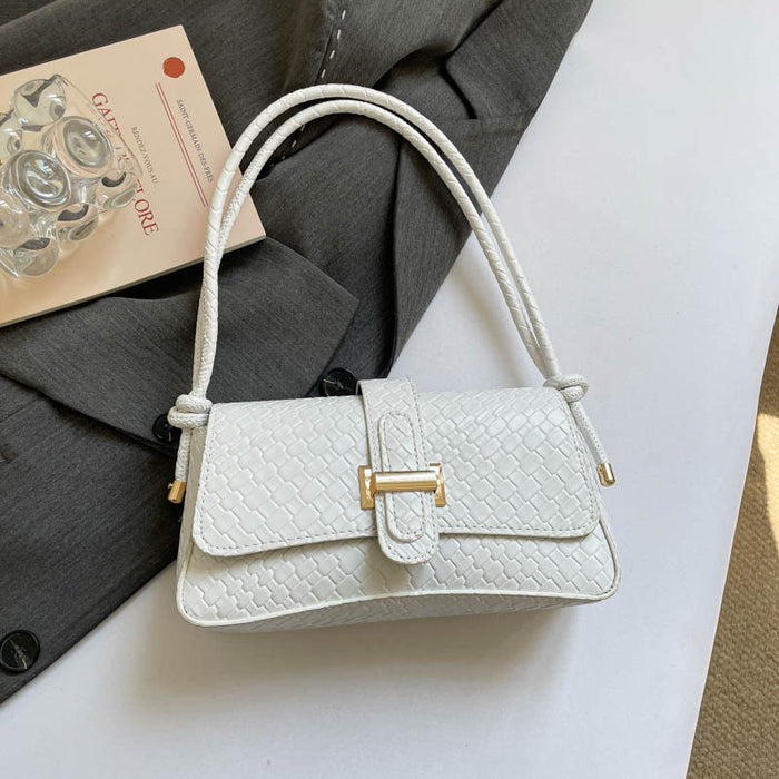 Wholesale Trendy Woven PU Crossbody Bag Black Urban Simple Daily Shoulder Bag