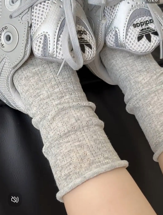Wholesale Thin socks with hollowed out boneless stacking, simple and breathable, rolled edges for daily wear
