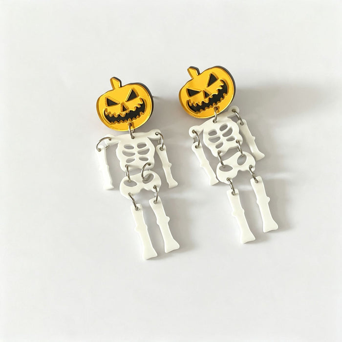 Wholesale  Pumpkin Skull Acrylic Earrings Women Fashion Accessory Boutique Gift