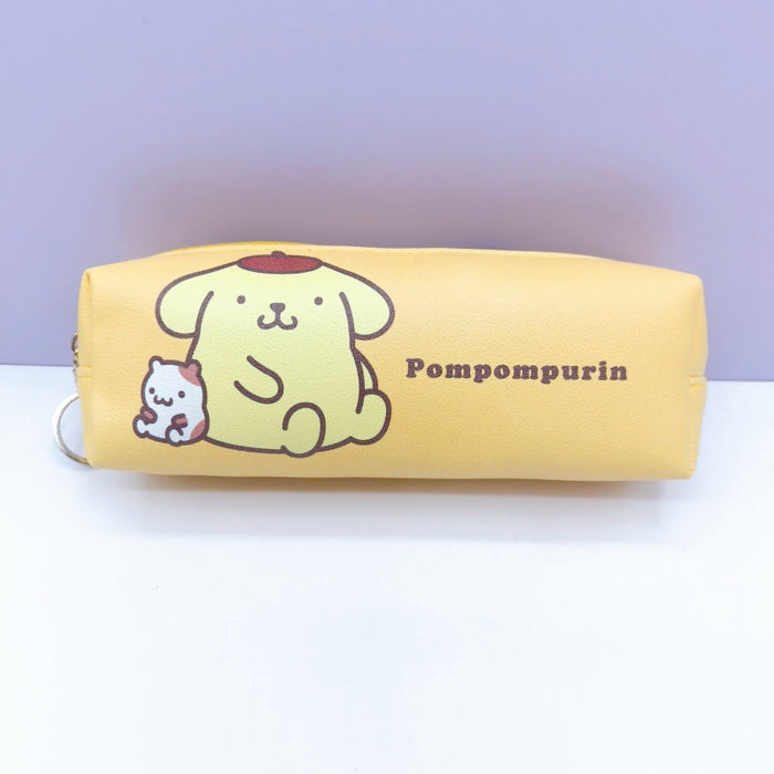 Wholesale Casual Cartoon Double Sided Print Zipper PU Pencil Case For Students Large Capacity Storage