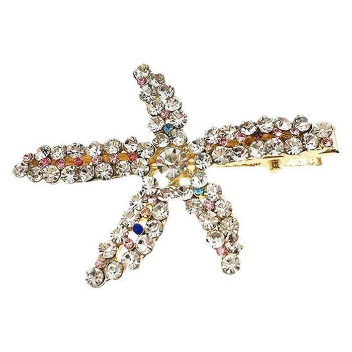 Wholesale Pearl Starfish Hairpin Top Clip Hairpin Inlaid with Rhinestone Starfish