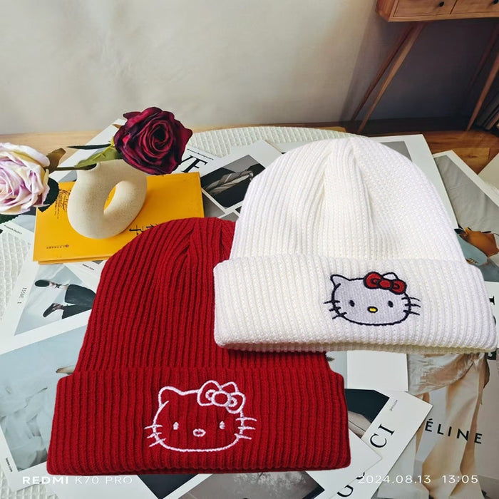 Wholesale Knitted Hat Anime Cartoon Cute Kitten Wool Hat Pullover Cold Hat