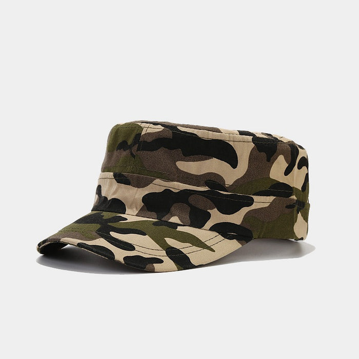 Wholesale hat outdoor sunscreen camouflage flat top military hat mountaineering fishing sun hat sunscreen sun hat