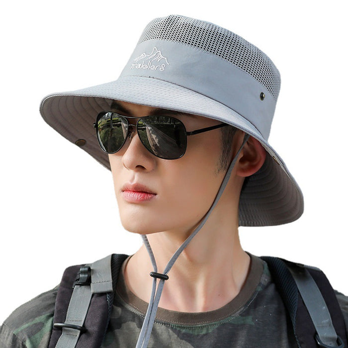 Wholesale portable fisherman hat men's outdoor fishing cap mesh breathable