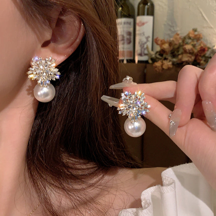 Wholesale Zircon Pearl Earrings