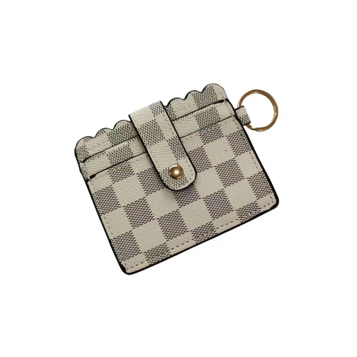 Wholesale Leopard Print Cow Print Plaid PU Leather Card Holder Keychain JDC-KC-HTong001