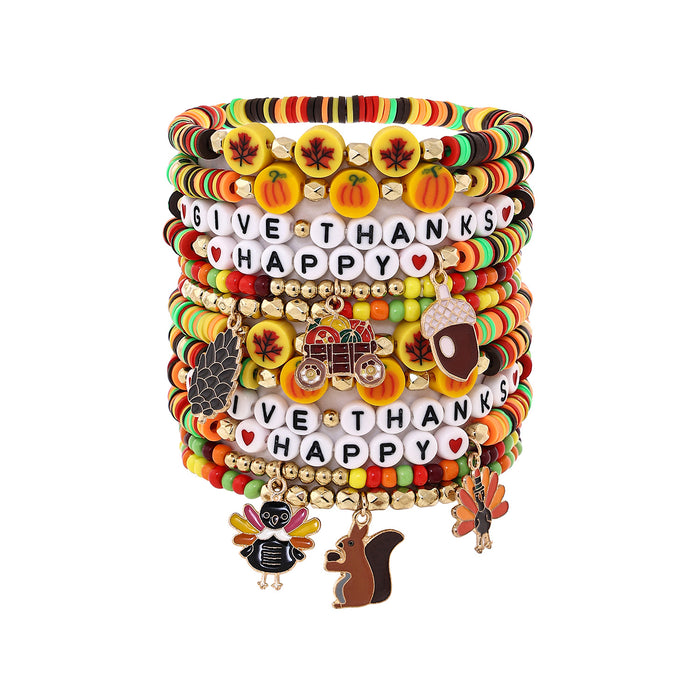 Wholesale Thanksgiving-themed polymer clay bracelet