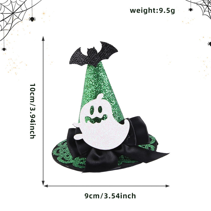 Wholesale Chic Witch Hat Hairpin Cloth Hair Clip With Skull Bat Pumpkin Design Masquerade Party Jewelry Accessory