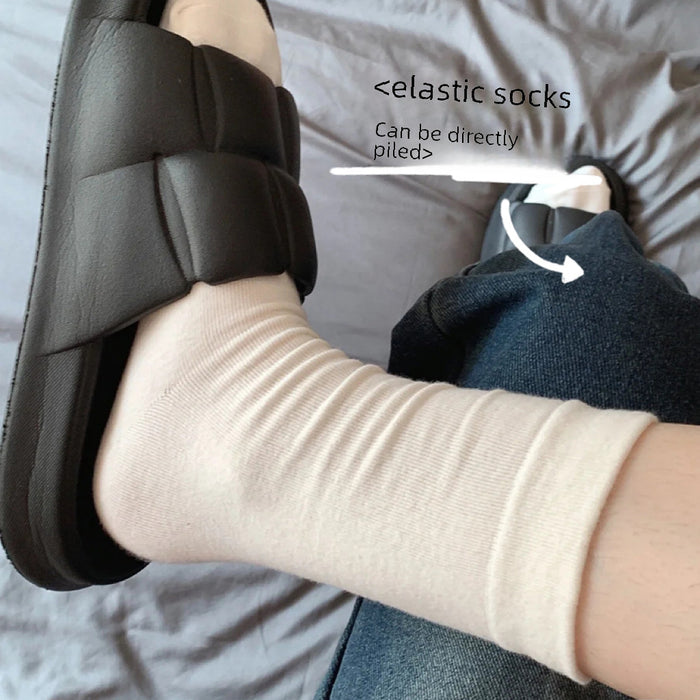 Wholesale White pile socks, mid tube socks, pure cotton, all cotton, elastic mouth socks, boneless long tube socks